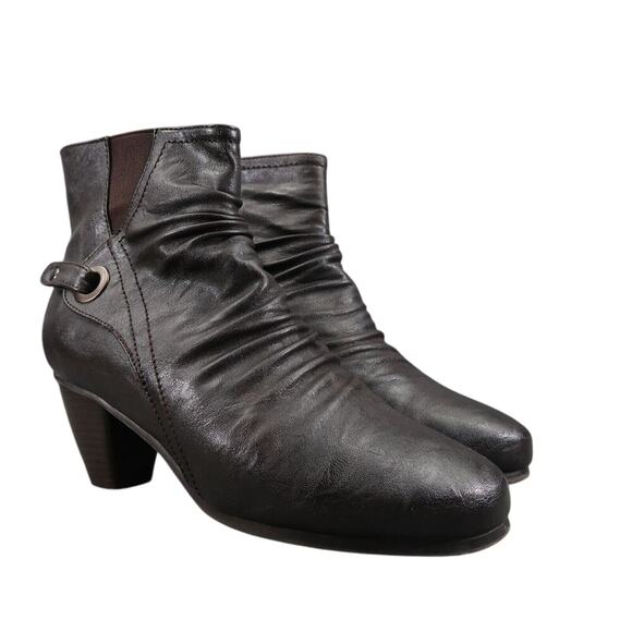 Spring Step Shoes Womens 39 Patrizia Bootie Block Heel Slouchy Leather Fashion - Picture 1 of 16